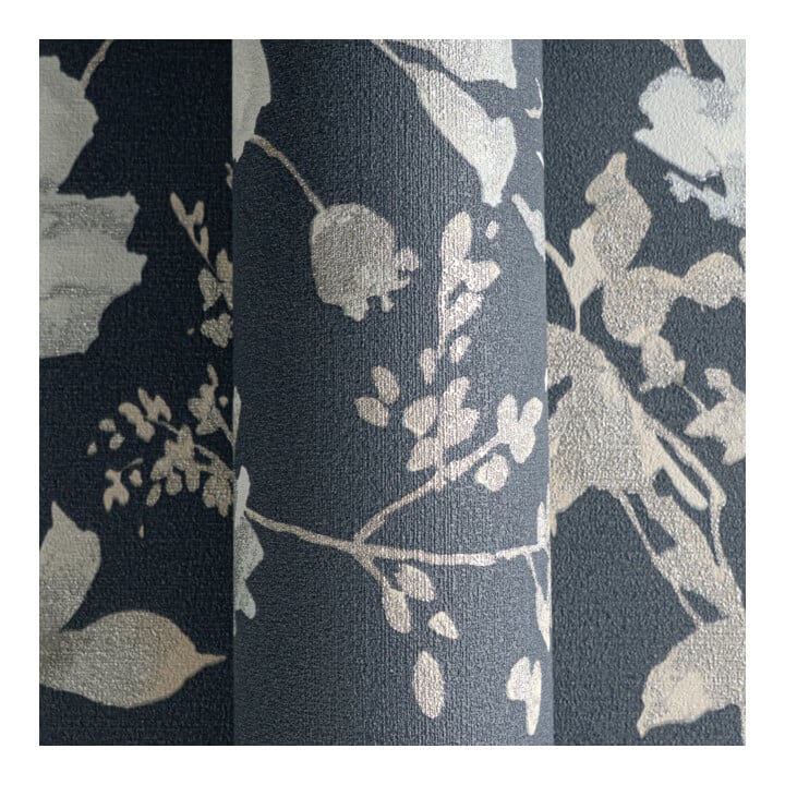 A.S. Création Vliestapete Cosmo Living 10,05 x 0,53 m Blumen Blau Grau Metallic mit Struktur