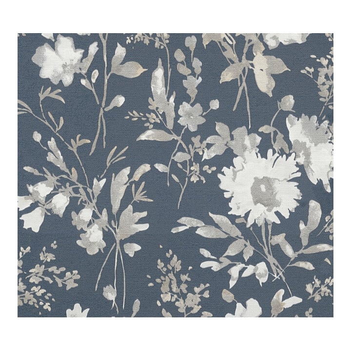 A.S. Création Vliestapete Cosmo Living 10,05 x 0,53 m Blumen Blau Grau Metallic mit Struktur