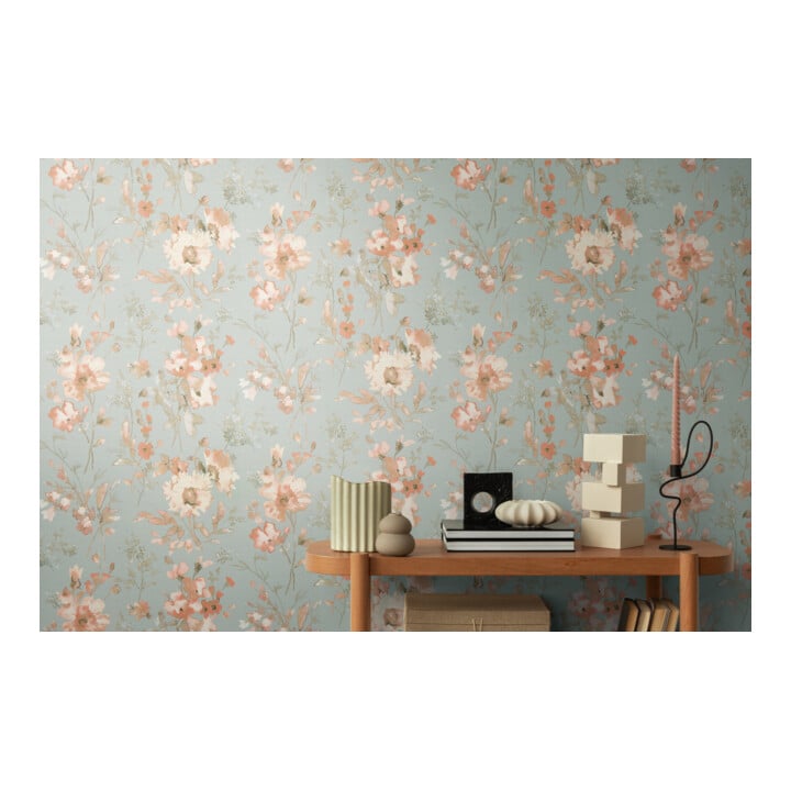 A.S. Création Vliestapete Cosmo Living 10,05 x 0,53 m Blumen Blau Rosa Metallic Struktur