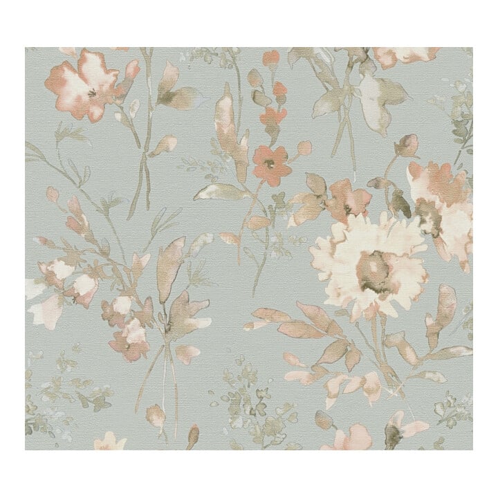 A.S. Création Vliestapete Cosmo Living 10,05 x 0,53 m Blumen Blau Rosa Metallic Struktur