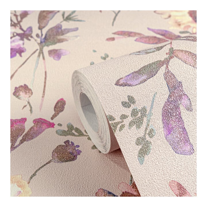 A.S. Création Vliestapete Cosmo Living 10,05 x 0,53 m Blumen Rosa Pink Metallic Struktur