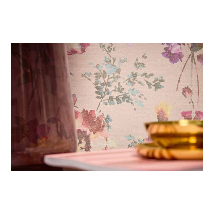 A.S. Création Vliestapete Cosmo Living 10,05 x 0,53 m Blumen Rosa Pink Metallic Struktur