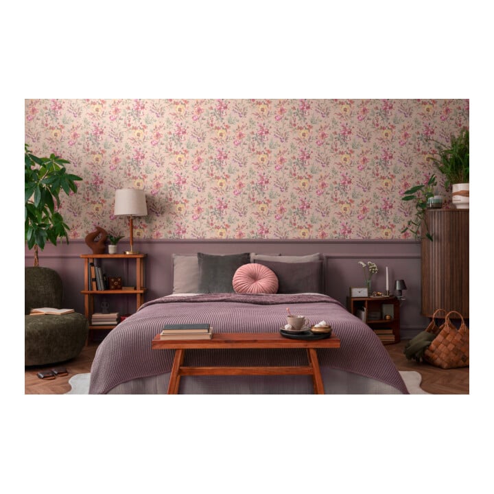 A.S. Création Vliestapete Cosmo Living 10,05 x 0,53 m Blumen Rosa Pink Metallic Struktur