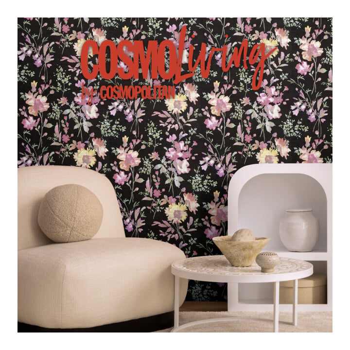 A.S. Création Vliestapete Cosmo Living 10,05 x 0,53 m Blumen Schwarz Pink Metallic Struktur