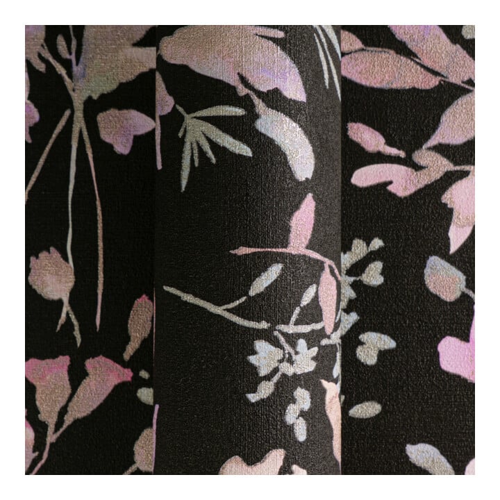 A.S. Création Vliestapete Cosmo Living 10,05 x 0,53 m Blumen Schwarz Pink Metallic Struktur