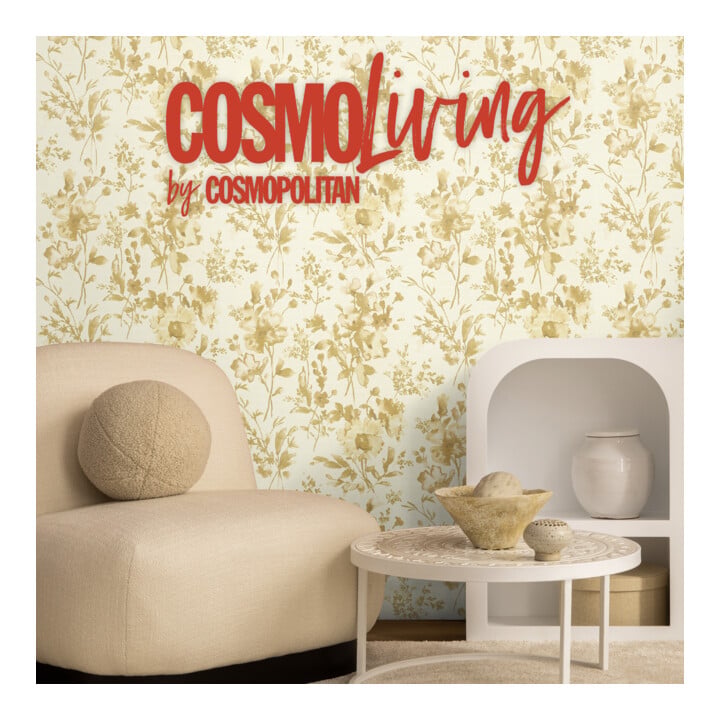A.S. Création Vliestapete Cosmo Living 10,05 x 0,53 m Blumen Weiß Gelb Metallic Struktur
