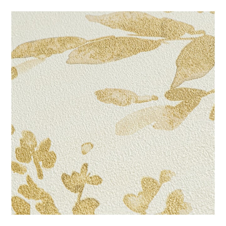 A.S. Création Vliestapete Cosmo Living 10,05 x 0,53 m Blumen Weiß Gelb Metallic Struktur