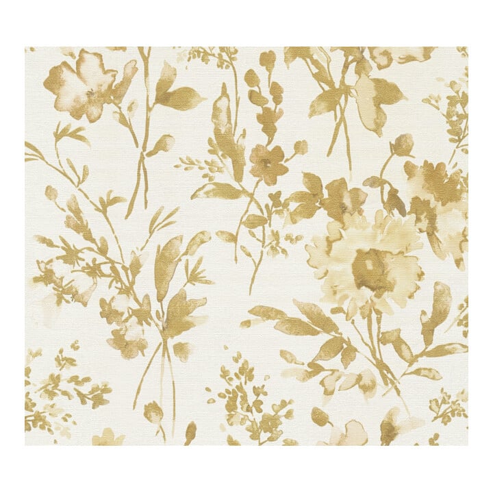 A.S. Création Vliestapete Cosmo Living 10,05 x 0,53 m Blumen Weiß Gelb Metallic Struktur