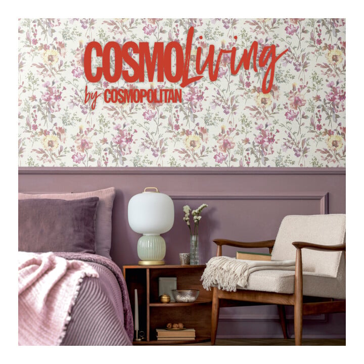 A.S. Création Vliestapete Cosmo Living 10,05 x 0,53 m Blumen Weiß Pink Metallic Struktur