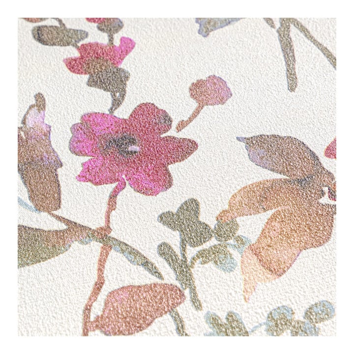 A.S. Création Vliestapete Cosmo Living 10,05 x 0,53 m Blumen Weiß Pink Metallic Struktur
