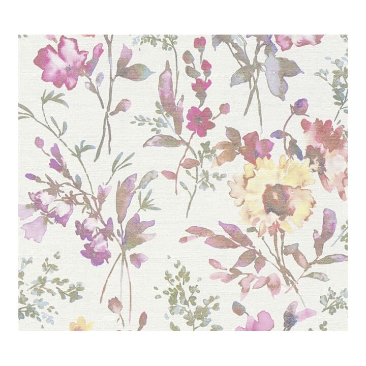A.S. Création Vliestapete Cosmo Living 10,05 x 0,53 m Blumen Weiß Pink Metallic Struktur