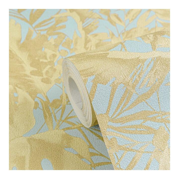A.S. Création Vliestapete Cosmo Living 10,05 x 0,53 m Dschungel Blau Gold Struktur