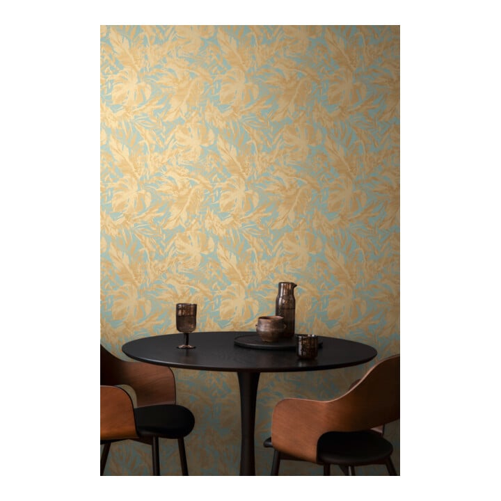 A.S. Création Vliestapete Cosmo Living 10,05 x 0,53 m Dschungel Blau Gold Struktur