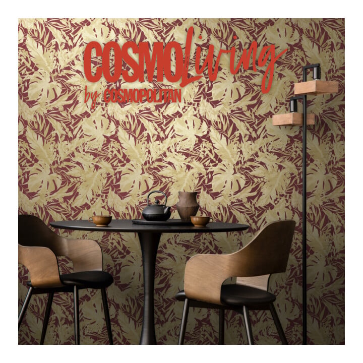 A.S. Création Vliestapete Cosmo Living 10,05 x 0,53 m Dschungel Rot Gold Struktur