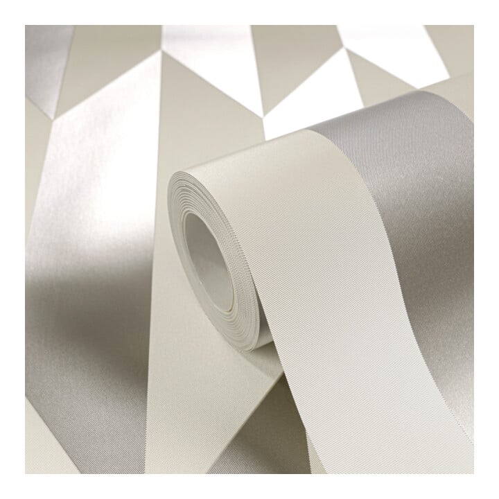 A.S. Création Vliestapete Cosmo Living 10,05 x 0,53 m Rauten Creme Metallic glatt