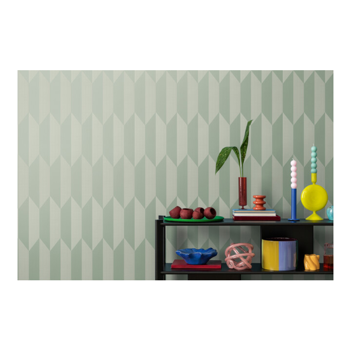 A.S. Création Vliestapete Cosmo Living 10,05 x 0,53 m Rauten Grün Metallic glatt