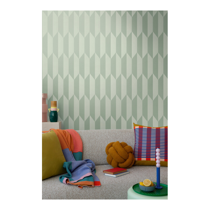 A.S. Création Vliestapete Cosmo Living 10,05 x 0,53 m Rauten Grün Metallic glatt