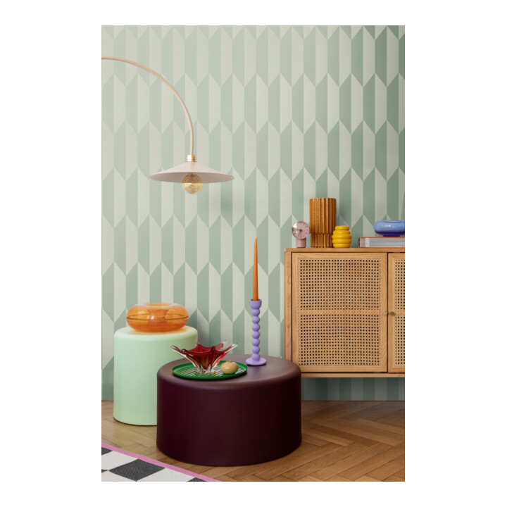 A.S. Création Vliestapete Cosmo Living 10,05 x 0,53 m Rauten Grün Metallic glatt
