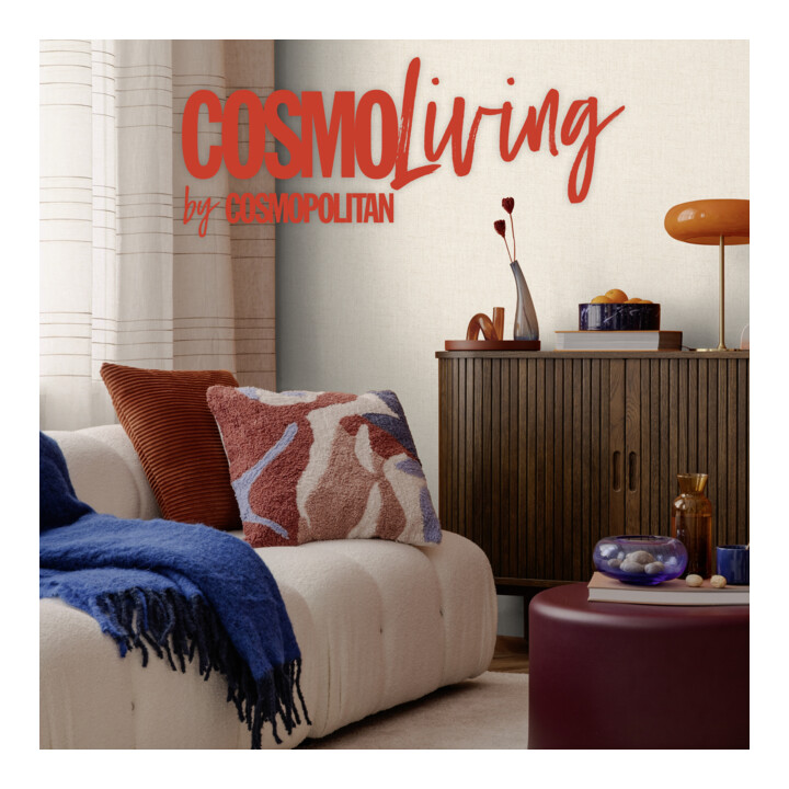 A.S. Création Vliestapete Cosmo Living 10,05 x 0,53 m Uni Beige Weiß glänzend strukturiert