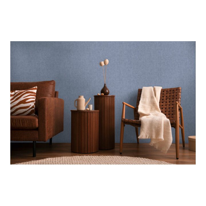 A.S. Création Vliestapete Cosmo Living 10,05 x 0,53 m Uni Blau Struktur