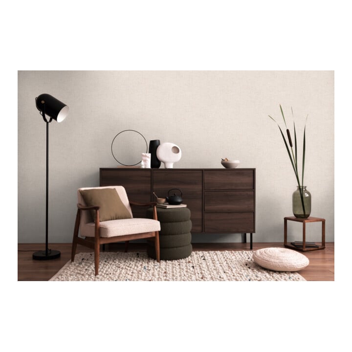 A.S. Création Vliestapete Cosmo Living 10,05 x 0,53 m Uni Creme Grau glänzend mit Struktur