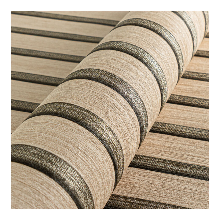 A.S. Création Vliestapete Holzpaneel 10,05 x 0,53 m Beige Gold Metallic Effekt mit Struktur