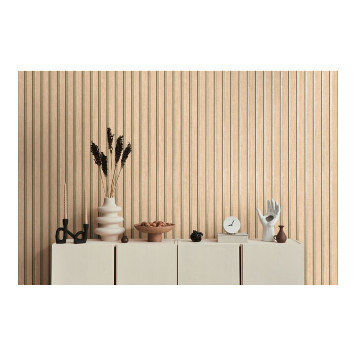 A.S. Création Vliestapete Holzpaneel 10,05 x 0,53 m Beige Gold Metallic Effekt mit Struktur