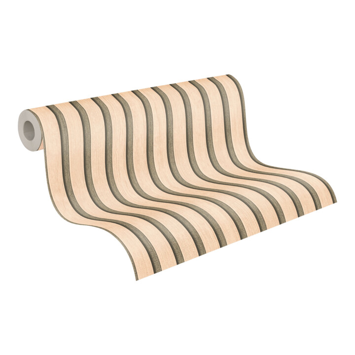 A.S. Création Vliestapete Holzpaneel 10,05 x 0,53 m Beige Gold Metallic Effekt mit Struktur