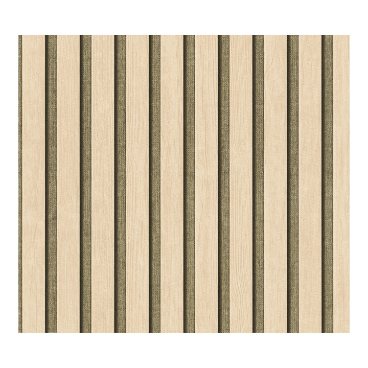 A.S. Création Vliestapete Holzpaneel 10,05 x 0,53 m Beige Gold Metallic Effekt mit Struktur