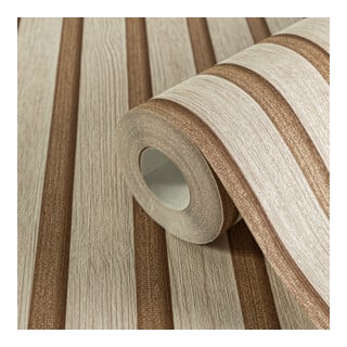 A.S. Création Vliestapete Holzpaneel 10,05 x 0,53 m Metallic Effekt Beige Bronze mit Struktur