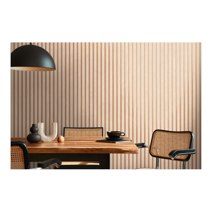 A.S. Création Vliestapete Holzpaneel 10,05 x 0,53 m Metallic Effekt Beige Bronze mit Struktur