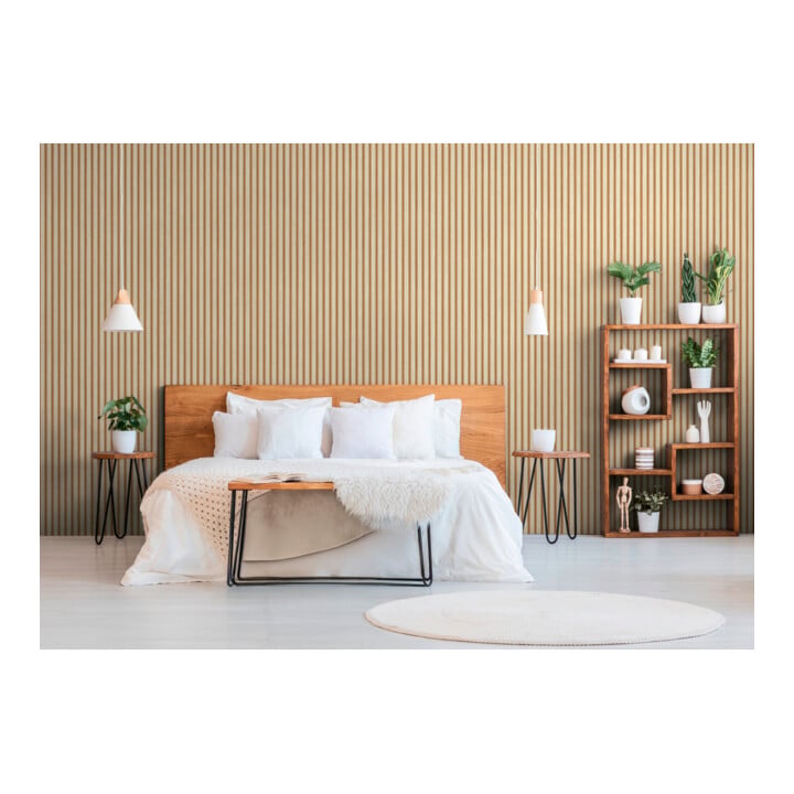 A.S. Création Vliestapete Holzpaneel 10,05 x 0,53 m Metallic Effekt Beige Bronze mit Struktur
