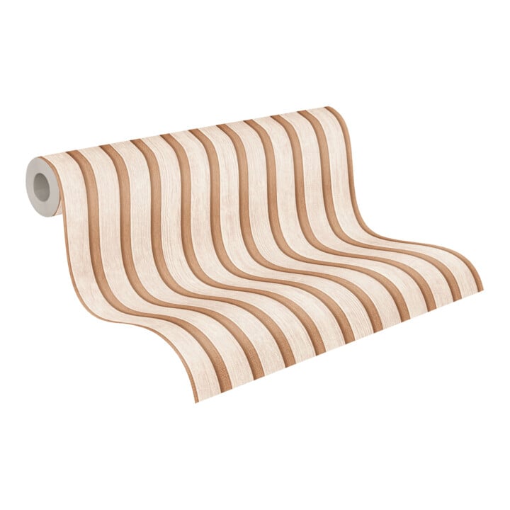 A.S. Création Vliestapete Holzpaneel 10,05 x 0,53 m Metallic Effekt Beige Bronze mit Struktur