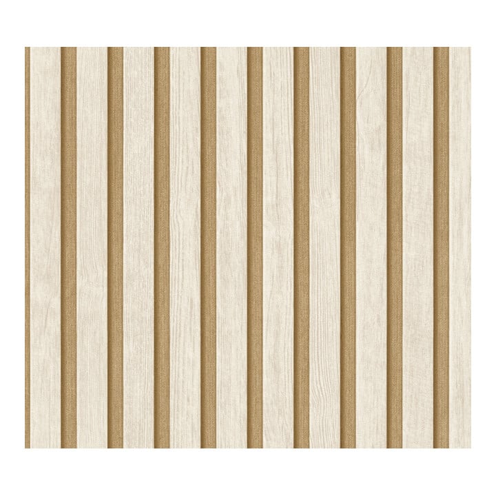 A.S. Création Vliestapete Holzpaneel 10,05 x 0,53 m Metallic Effekt Beige Bronze mit Struktur