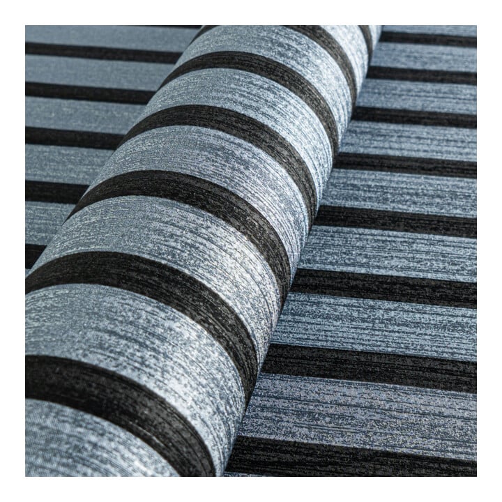 A.S. Création Vliestapete Holzpaneel 10,05 x 0,53 m Metallic Effekt Blau Schwarz mit Struktur