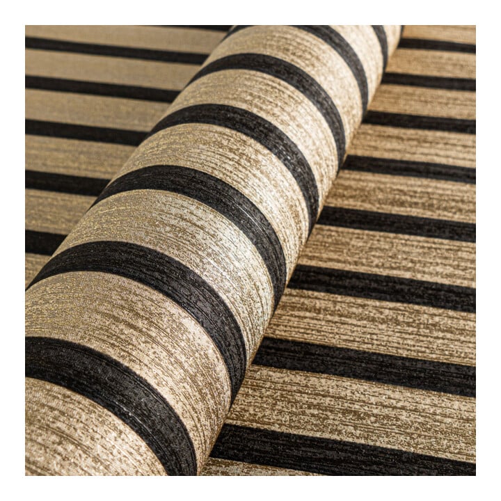 A.S. Création Vliestapete Holzpaneel 10,05 x 0,53 m Metallic Effekt Gold Schwarz mit Struktur