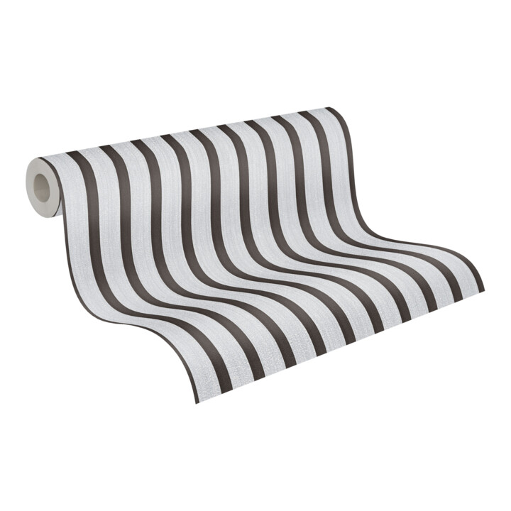 A.S. Création Vliestapete Holzpaneel 10,05 x 0,53 m Metallic Effekt Silber Schwarz mit Struktur