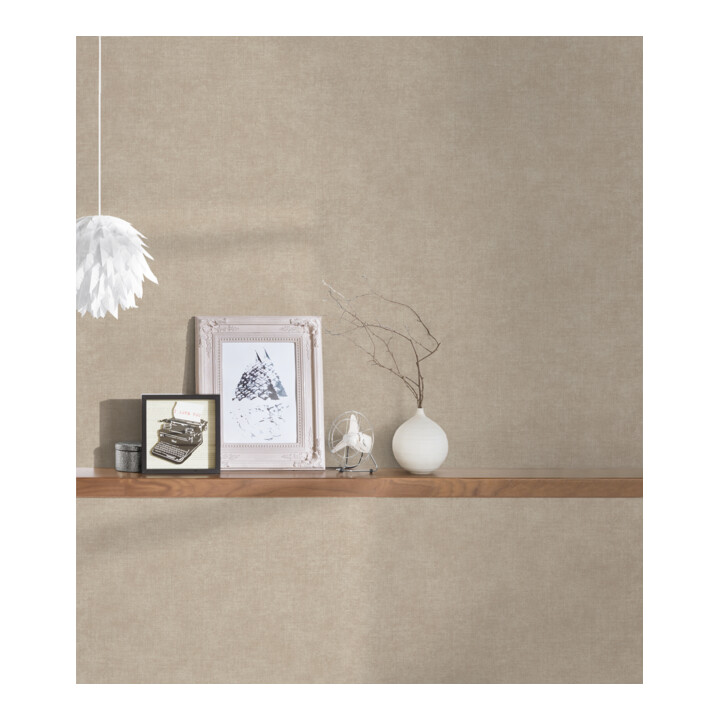 A.S. Création Vliestapete Kaleidoscope 10,05 x 0,53 m Uni Braun Beige leicht strukturiert