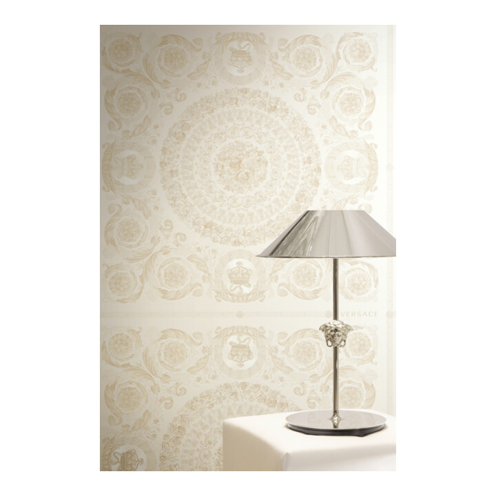 A.S. Création Vliestapete Versace 6 10,05 x 0,70 m Barock Beige glänzend mit Struktur