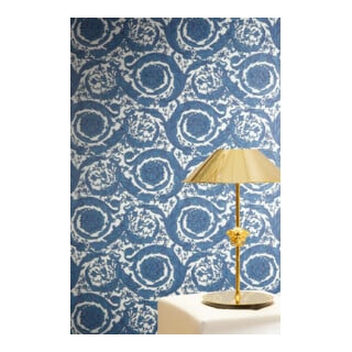 A.S. Création Vliestapete Versace 6 10,05 x 0,70 m Barock Blau Weiß Struktur