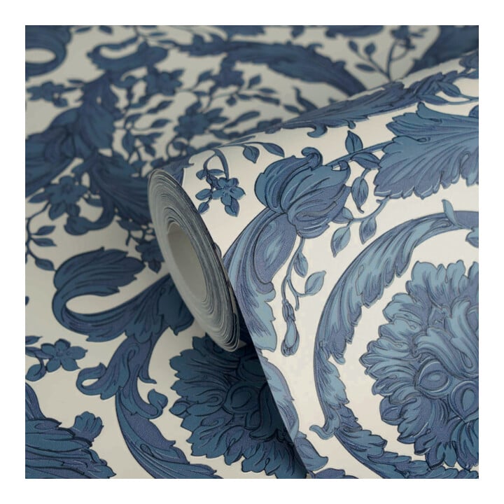 A.S. Création Vliestapete Versace 6 10,05 x 0,70 m Barock Blau Weiß Struktur