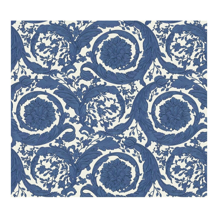 A.S. Création Vliestapete Versace 6 10,05 x 0,70 m Barock Blau Weiß Struktur