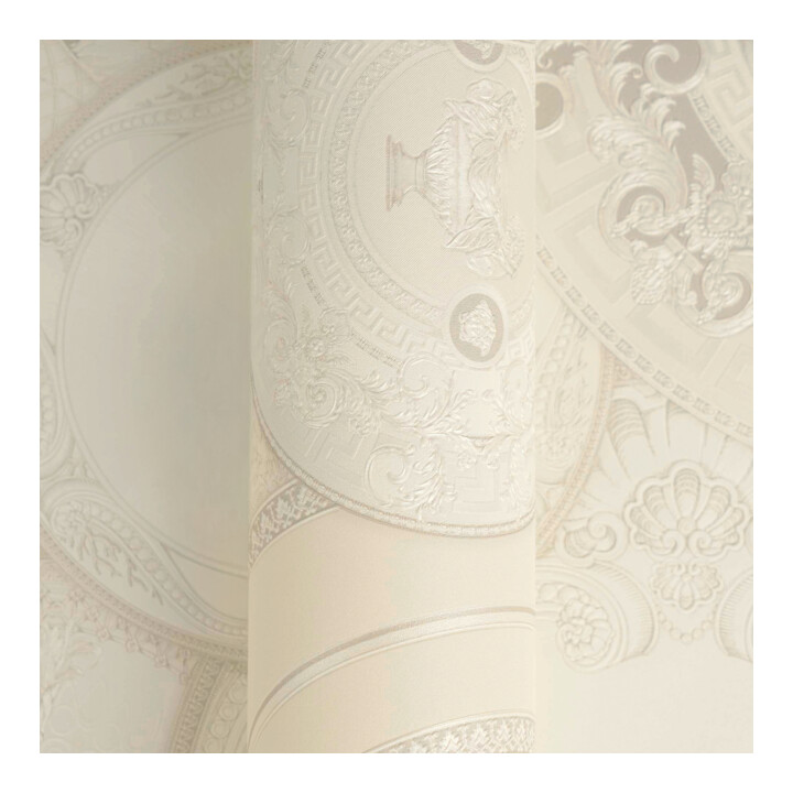 A.S. Création Vliestapete Versace 6 10,05 x 0,70 m Barock Creme Metallic leicht strukturiert