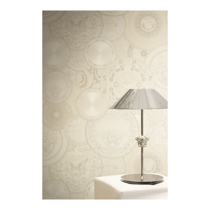 A.S. Création Vliestapete Versace 6 10,05 x 0,70 m Barock Creme Metallic leicht strukturiert