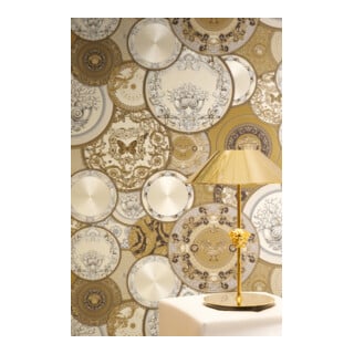 A.S. Création Vliestapete Versace 6 10,05 x 0,70 m Barock Gold Creme Metallic mit Struktur