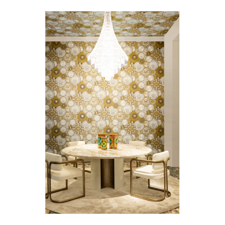 A.S. Création Vliestapete Versace 6 10,05 x 0,70 m Barock Gold Creme Metallic mit Struktur