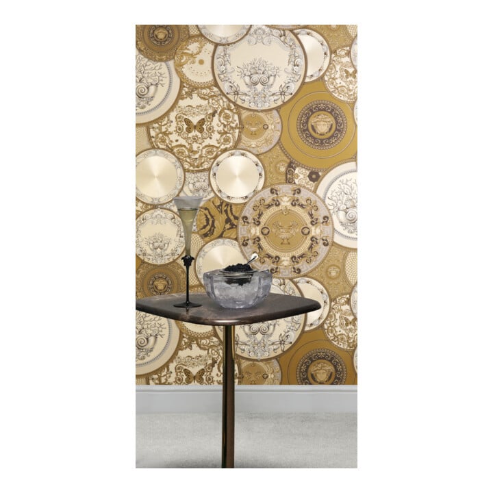 A.S. Création Vliestapete Versace 6 10,05 x 0,70 m Barock Gold Creme Metallic mit Struktur
