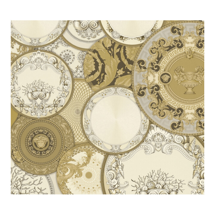 A.S. Création Vliestapete Versace 6 10,05 x 0,70 m Barock Gold Creme Metallic mit Struktur