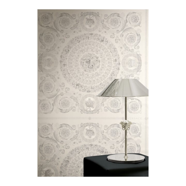 A.S. Création Vliestapete Versace 6 10,05 x 0,70 m Barock Grau glänzend mit Struktur