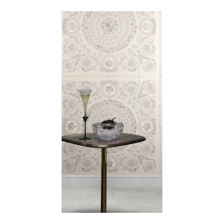 A.S. Création Vliestapete Versace 6 10,05 x 0,70 m Barock Grau glänzend mit Struktur